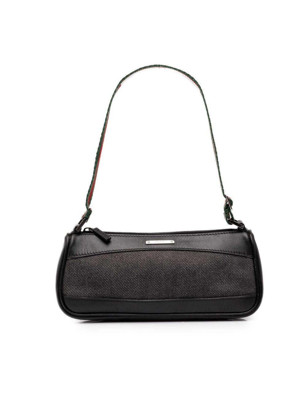 Gucci Denim Web Shoulder Bag Pre-Loved #362535G48B
